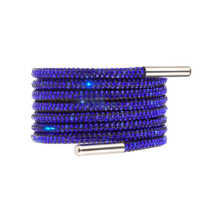 Glitter Rhinestone Shoelaces for Sports & Fashion Shoes dark-blue 140cm by HitMyNeed