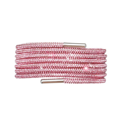 Glitter Rhinestone Shoelaces for Sports & Fashion Shoes pink 160cm by HitMyNeed