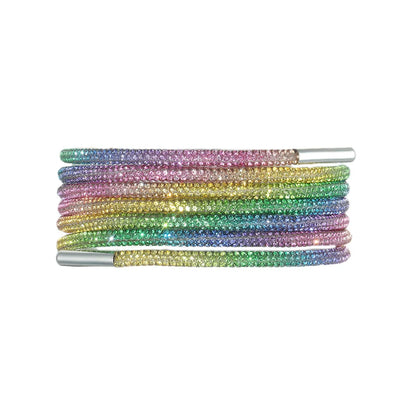 Glitter Rhinestone Shoelaces for Sports & Fashion Shoes rainbow 120cm by HitMyNeed