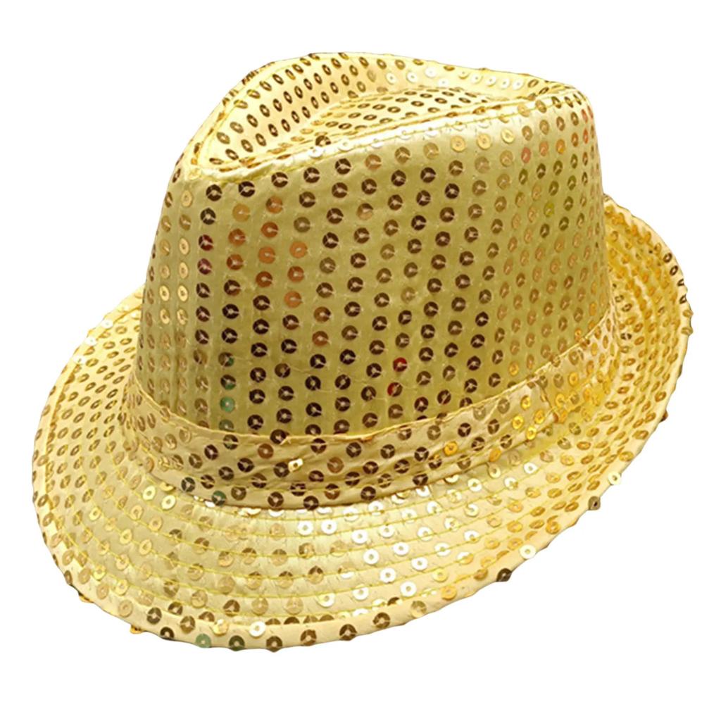 Glitter Sequin Costume Hat for Parties & Events gold by HitMyNeed