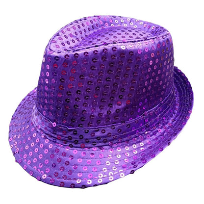 Glitter Sequin Costume Hat for Parties & Events purple by HitMyNeed