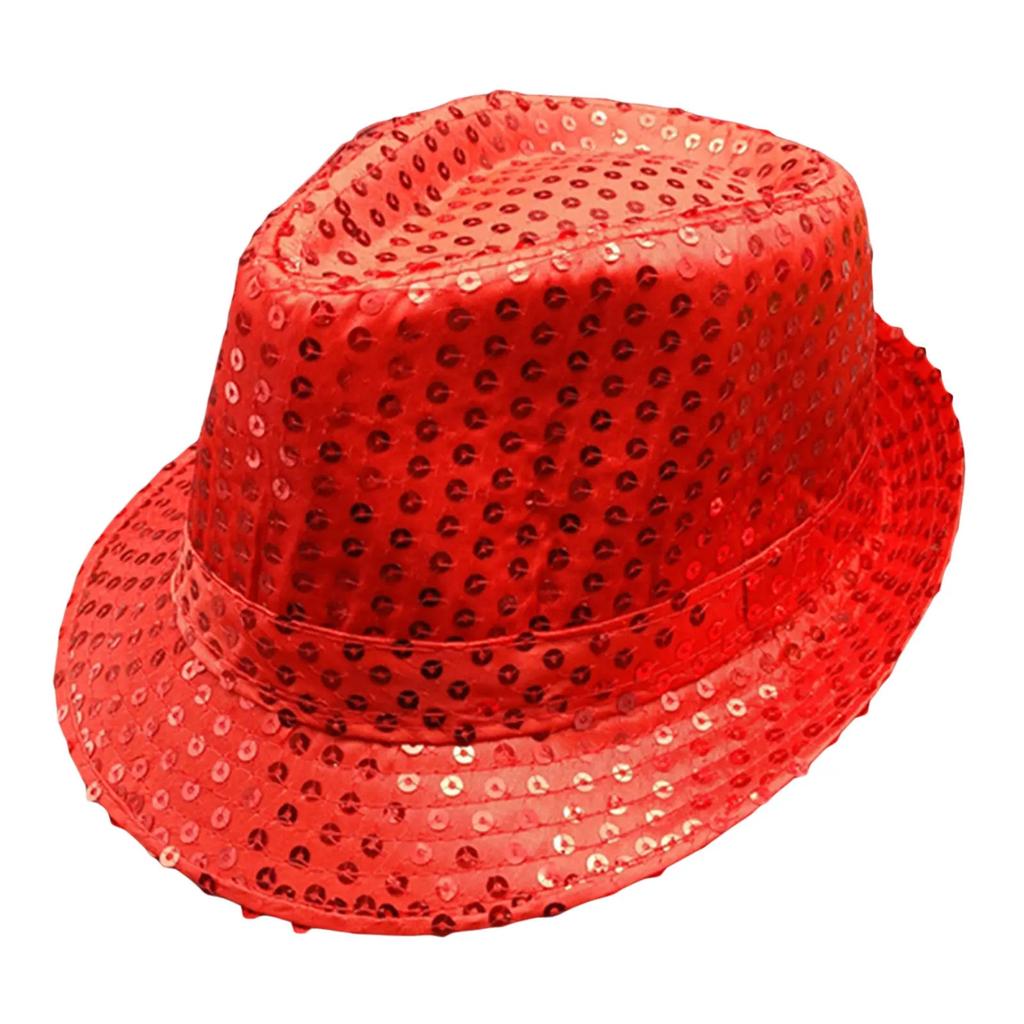 Glitter Sequin Costume Hat for Parties & Events red by HitMyNeed