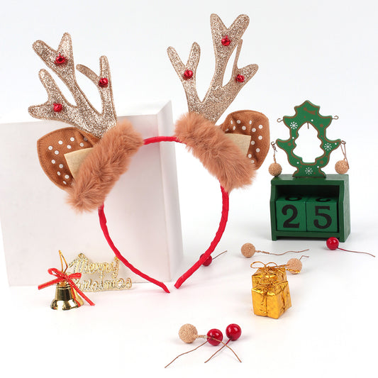 Glittery Christmas Reindeer Antler Headband by HitMyNeed