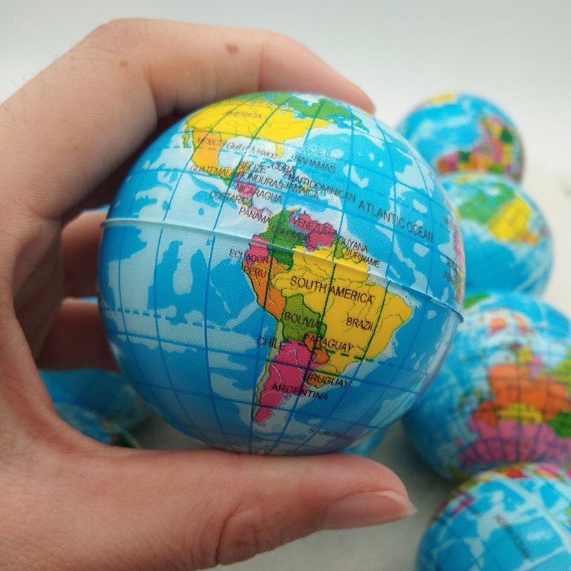 Globe Stress Balls Soft Squeeze Toy Set (6 Pack) by HitMyNeed
