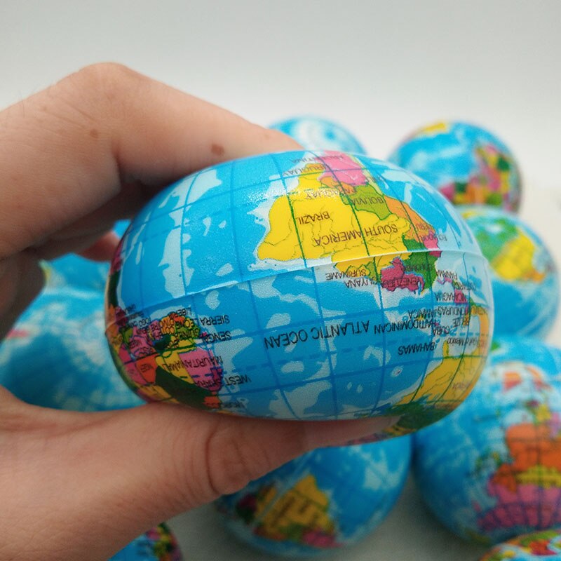 Globe Stress Balls Soft Squeeze Toy Set (6 Pack) by HitMyNeed