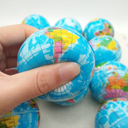 Globe Stress Balls Soft Squeeze Toy Set (6 Pack) by HitMyNeed