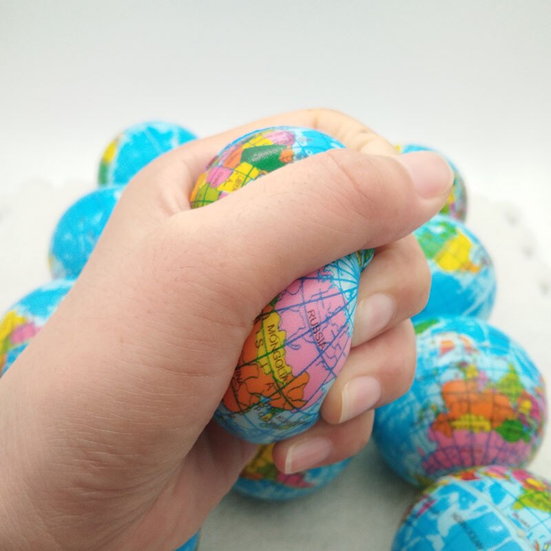 Globe Stress Balls Soft Squeeze Toy Set (6 Pack) by HitMyNeed