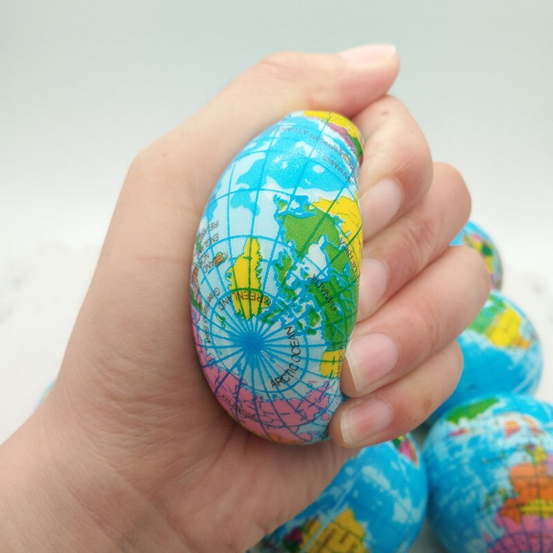 Globe Stress Balls Soft Squeeze Toy Set (6 Pack) by HitMyNeed