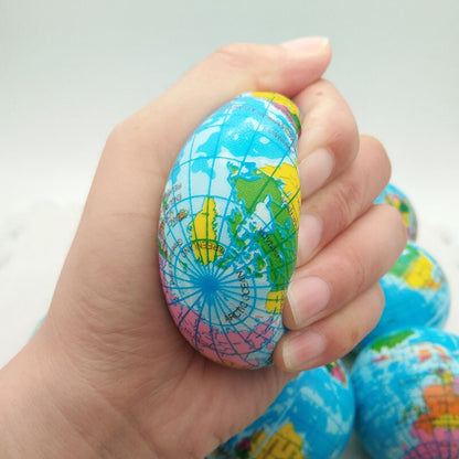 Globe Stress Balls Soft Squeeze Toy Set (6 Pack) by HitMyNeed