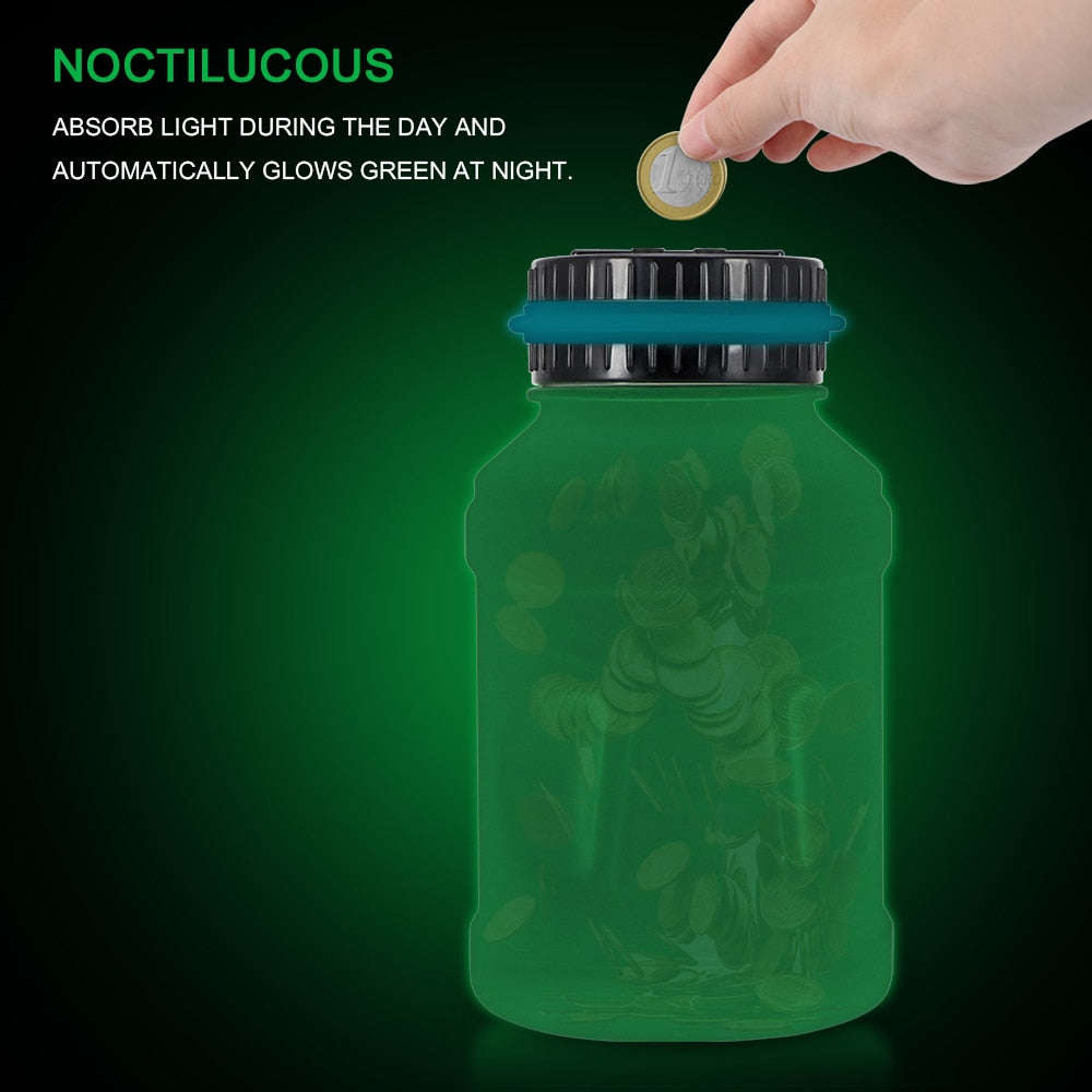 Glow in the Dark Euro Coin Counter Bank with LCD Lid by HitMyNeed