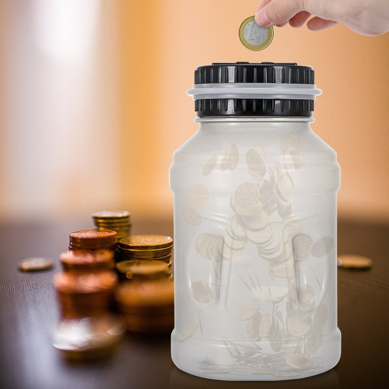 Glow in the Dark Euro Coin Counter Bank with LCD Lid by HitMyNeed