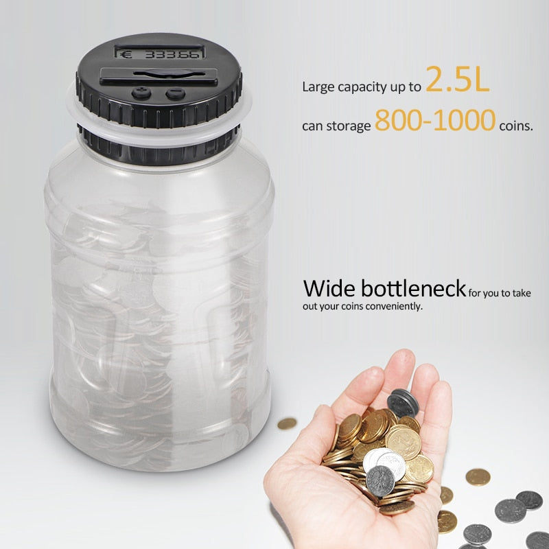 Glow in the Dark Euro Coin Counter Bank with LCD Lid by HitMyNeed