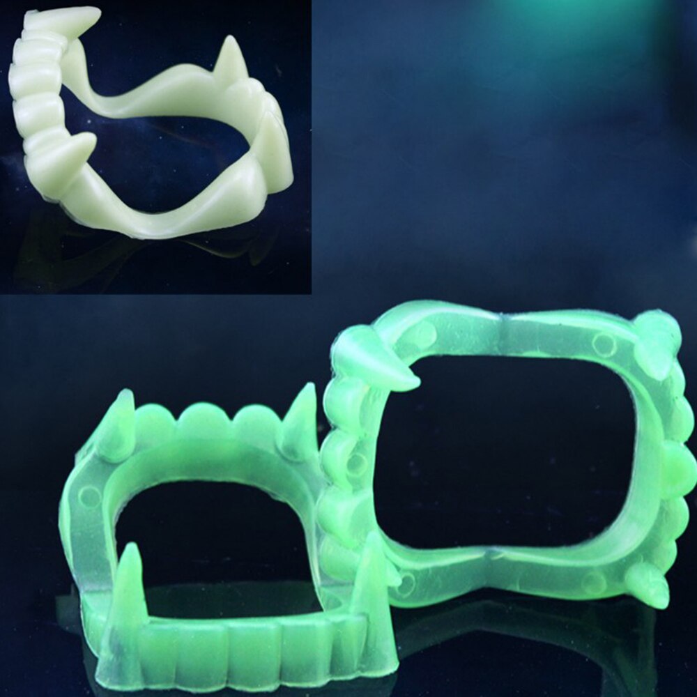 Glow-in-the-Dark Fake Vampire Teeth for Halloween by HitMyNeed