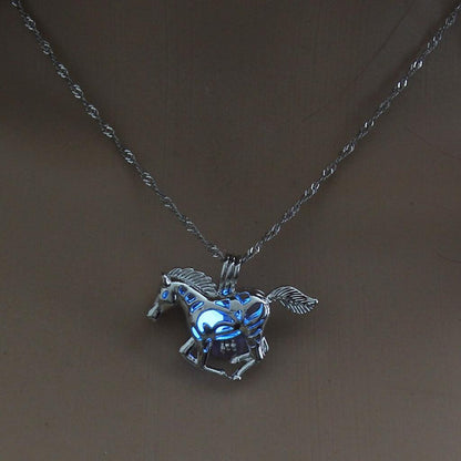 Glow in the Dark Luminous Pendant Necklace blue by HitMyNeed