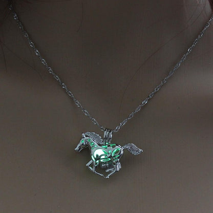 Glow in the Dark Luminous Pendant Necklace green by HitMyNeed