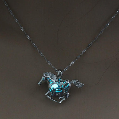 Glow in the Dark Luminous Pendant Necklace light-blue by HitMyNeed