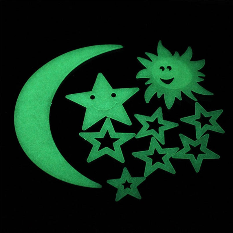 Glow in the Dark Moon and Stars Wall & Ceiling Set by HitMyNeed
