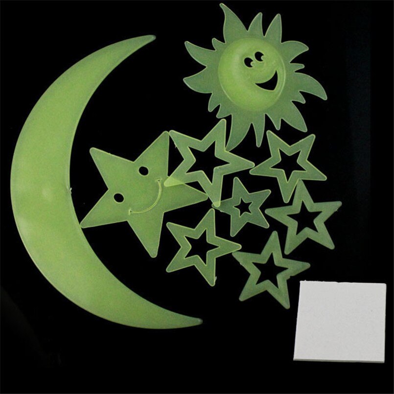 Glow in the Dark Moon and Stars Wall & Ceiling Set by HitMyNeed