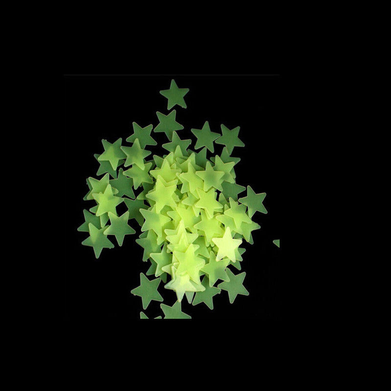 Glow in the Dark Stars & Moon Wall Decal Set (100pcs) by HitMyNeed
