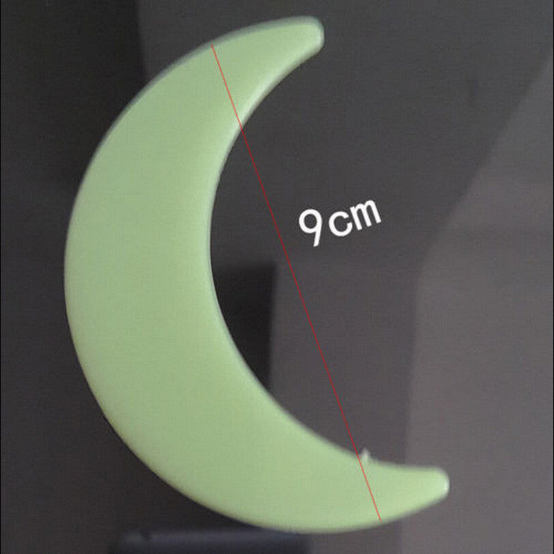 Glow in the Dark Stars & Moon Wall Decal Set (100pcs) by HitMyNeed