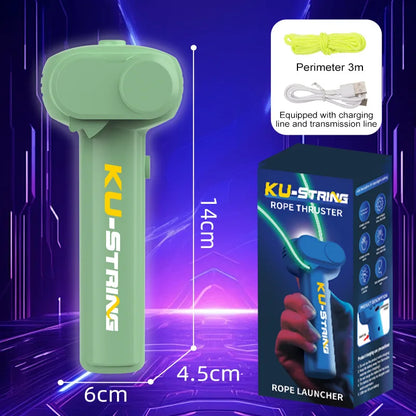 Glow in the Dark String Rope Launcher Toy for Kids green by HitMyNeed