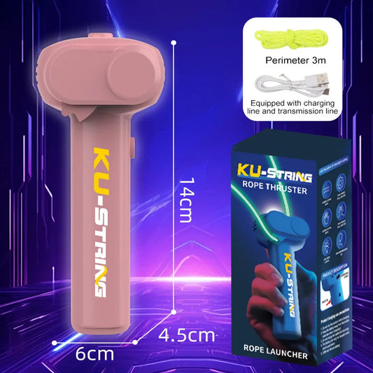 Glow in the Dark String Rope Launcher Toy for Kids pink by HitMyNeed