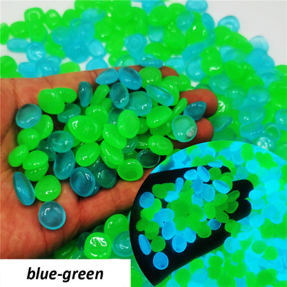 Glow Pebbles for Garden Pathways (100 pcs) blue-green by HitMyNeed