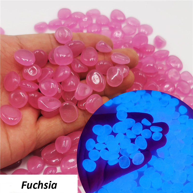 Glow Pebbles for Garden Pathways (100 pcs) fuchsia by HitMyNeed