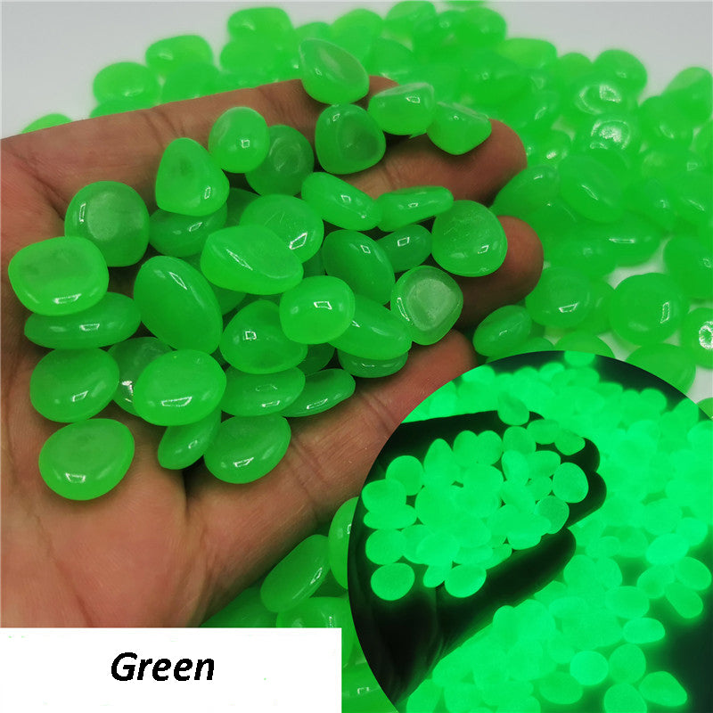 Glow Pebbles for Garden Pathways (100 pcs) green by HitMyNeed