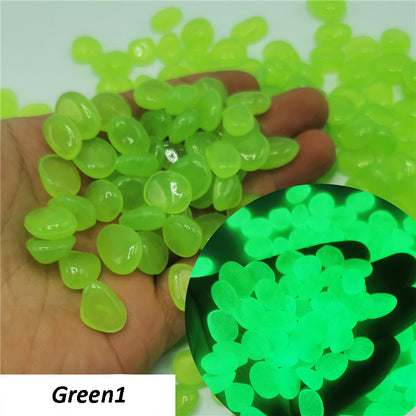 Glow Pebbles for Garden Pathways (100 pcs) green1 by HitMyNeed