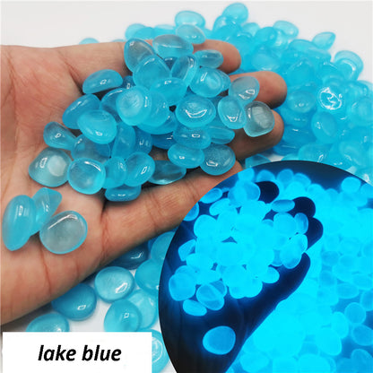 Glow Pebbles for Garden Pathways (100 pcs) lake-blue by HitMyNeed