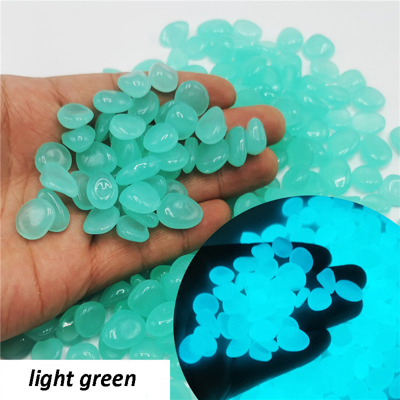 Glow Pebbles for Garden Pathways (100 pcs) light-green by HitMyNeed