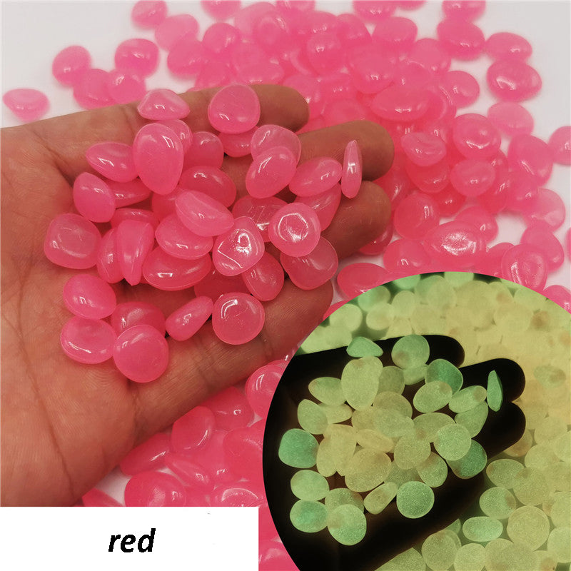 Glow Pebbles for Garden Pathways (100 pcs) red by HitMyNeed