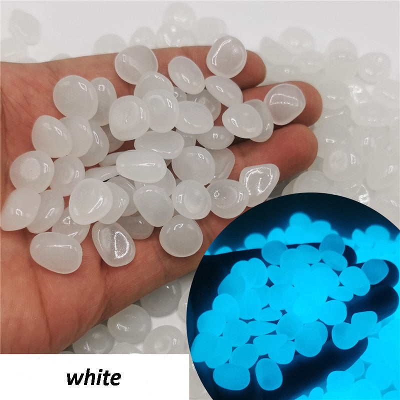 Glow Pebbles for Garden Pathways (100 pcs) white by HitMyNeed