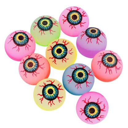 Glowing Eyeball Bouncy Balls Set (10 Pack) by HitMyNeed