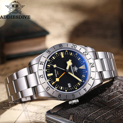GMT 39mm Men's Diver Watch 20ATM Stainless Steel by HitMyNeed