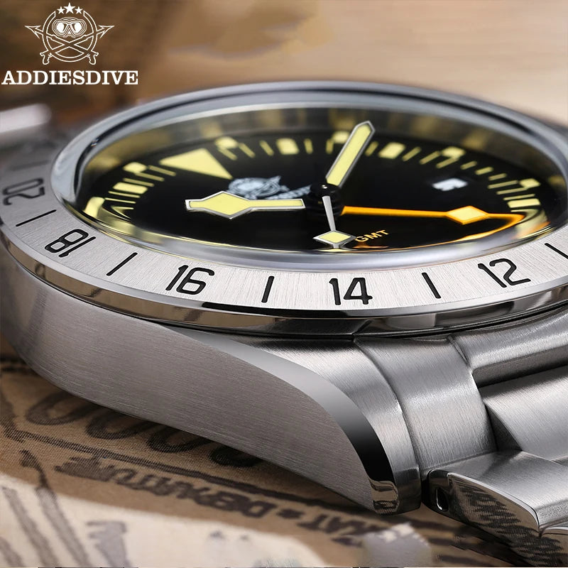 GMT 39mm Men's Diver Watch 20ATM Stainless Steel by HitMyNeed