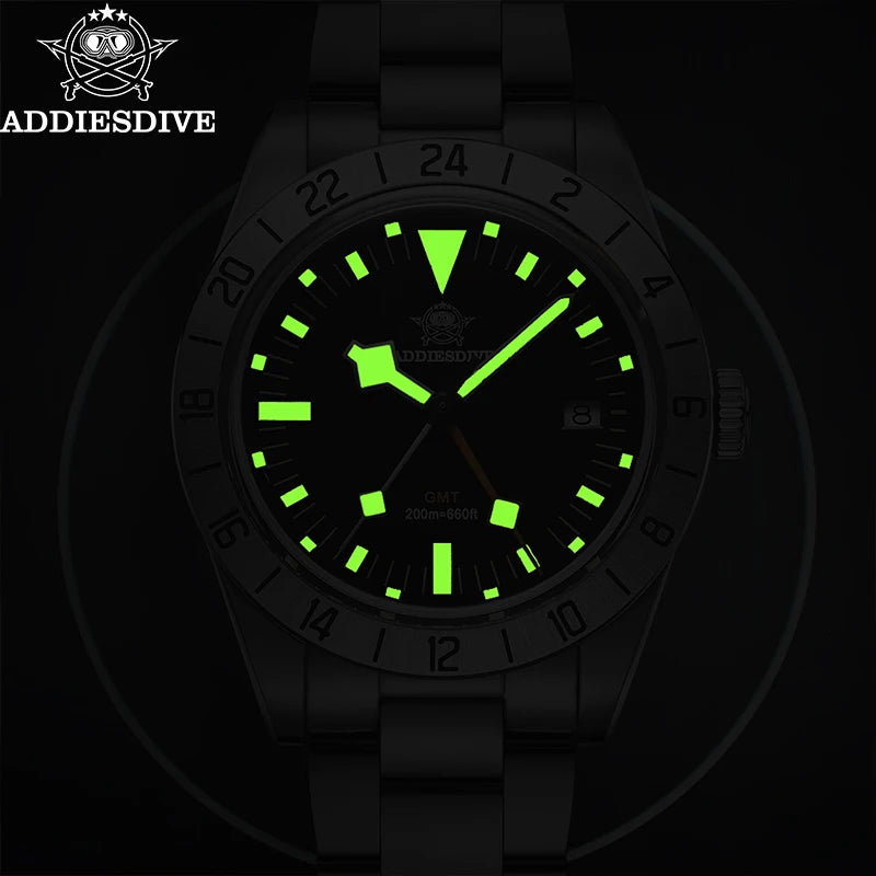 GMT 39mm Men's Diver Watch 20ATM Stainless Steel by HitMyNeed