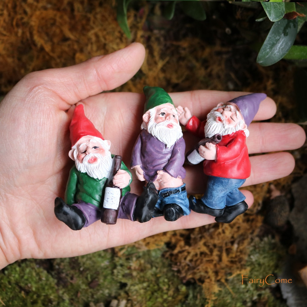 Gnome Fairy Garden Miniature Figurines Set (4 pcs) by HitMyNeed