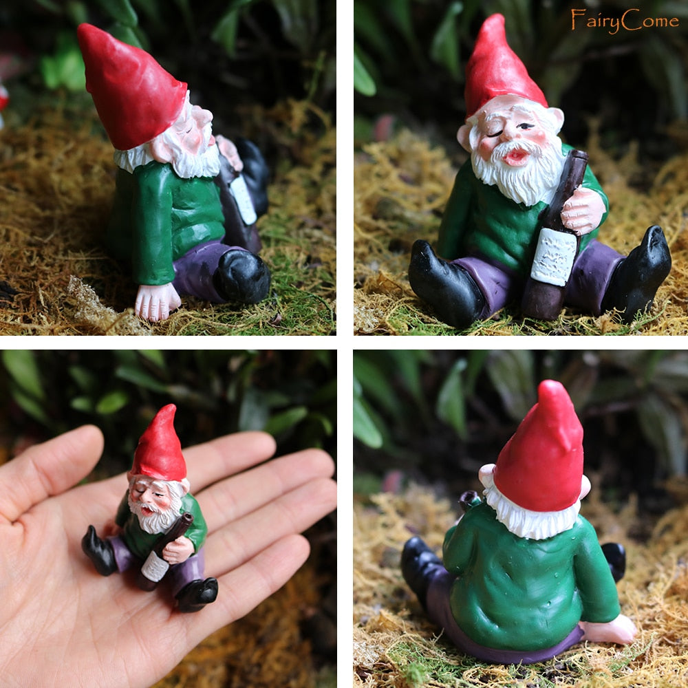 Gnome Fairy Garden Miniature Figurines Set (4 pcs) by HitMyNeed
