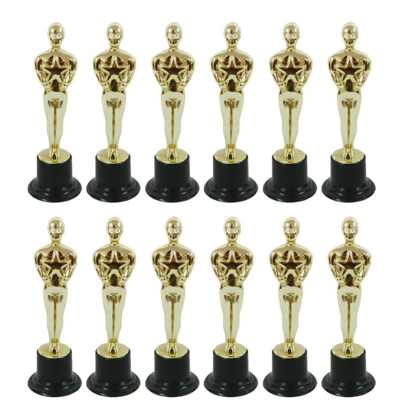 Gold Fake Oscar Trophies Set of 12 - 15.5cm Awards by HitMyNeed