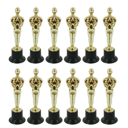 Gold Fake Oscar Trophies Set of 12 - 15.5cm Awards by HitMyNeed