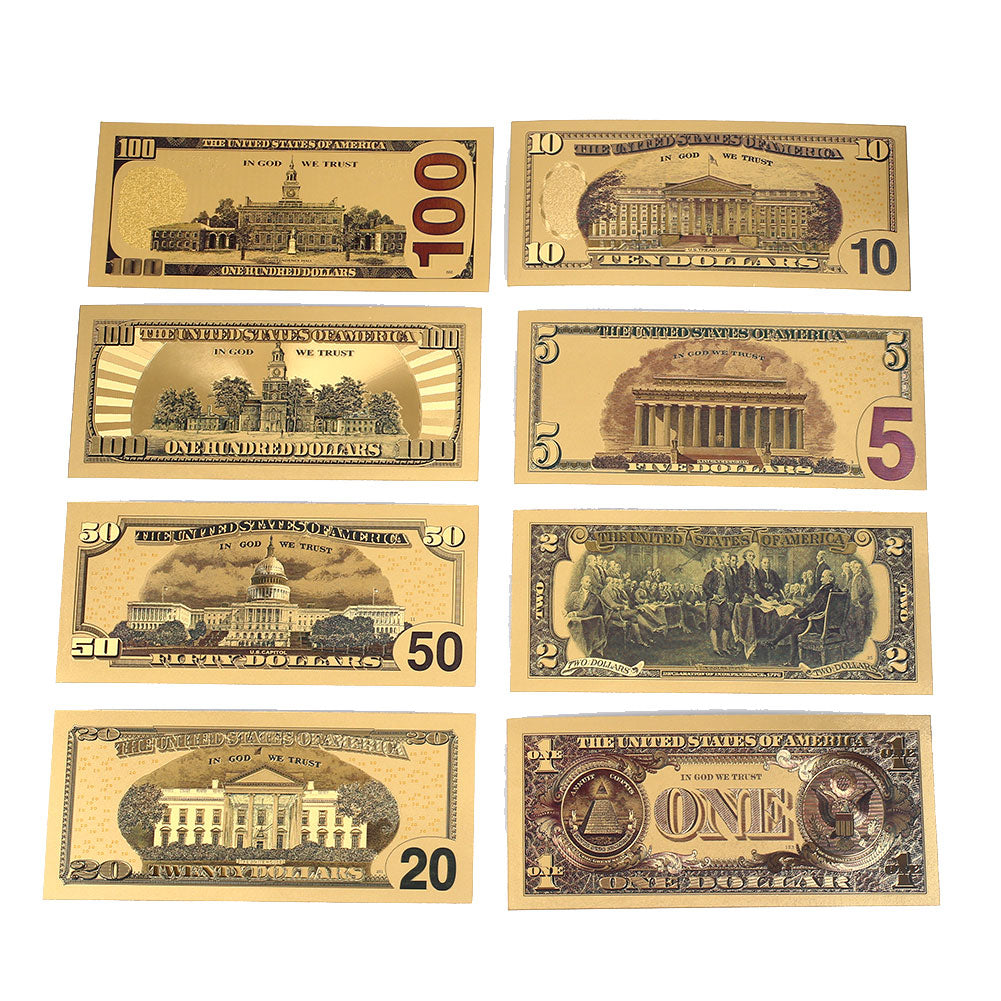 Gold Foil Fake Dollar Banknotes Decorative Set by HitMyNeed