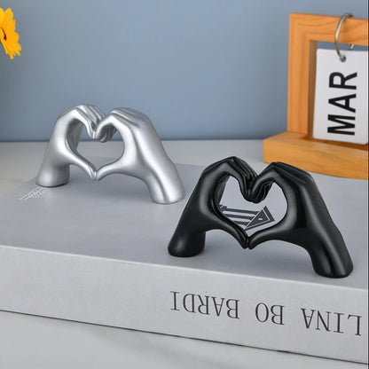 Gold Heart Hand Statue Love Gesture Home Decor by HitMyNeed