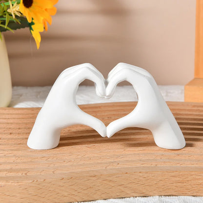 Gold Heart Hand Statue Love Gesture Home Decor t-7bai by HitMyNeed