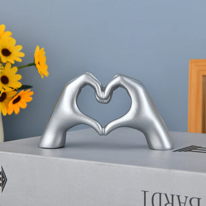 Gold Heart Hand Statue Love Gesture Home Decor t-7yin by HitMyNeed