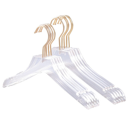 Gold Hook Clear Acrylic Clothes Hangers (5 Pack) by HitMyNeed