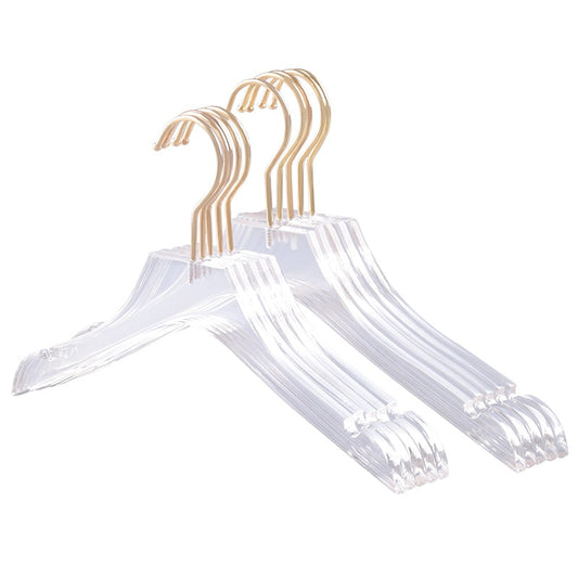 Gold Hook Clear Acrylic Clothes Hangers (5 Pack) by HitMyNeed