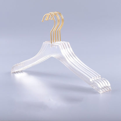 Gold Hook Clear Acrylic Clothes Hangers (5 Pack) by HitMyNeed