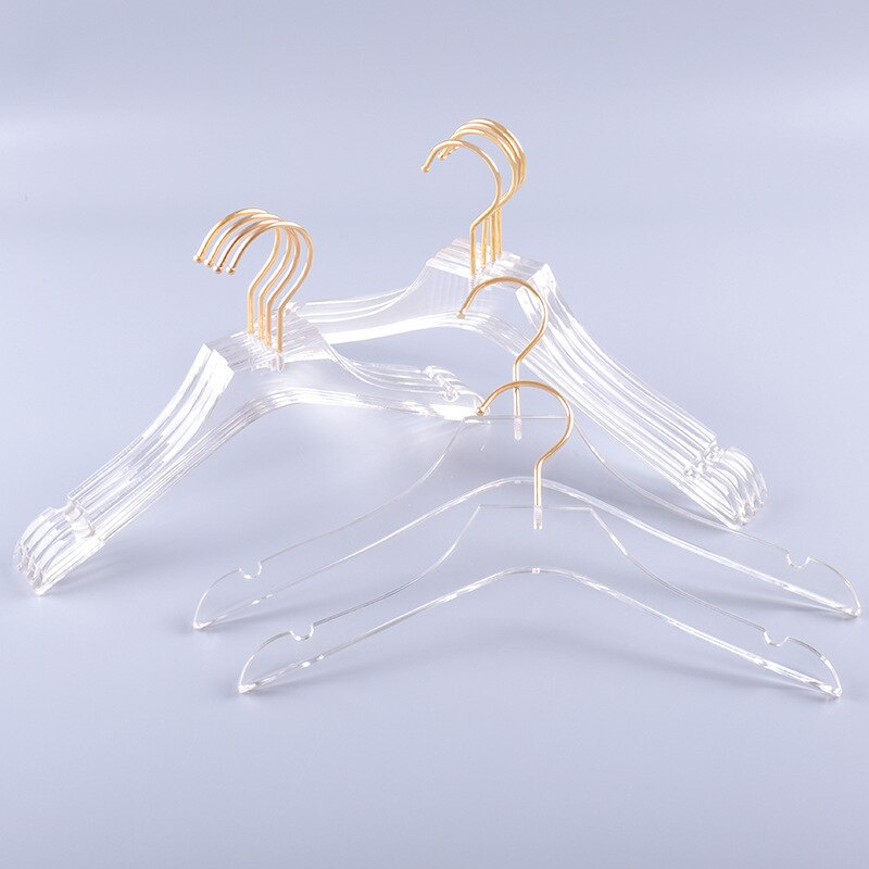Gold Hook Clear Acrylic Clothes Hangers (5 Pack) by HitMyNeed